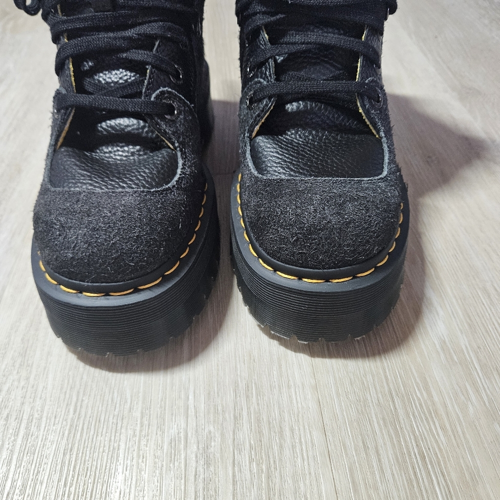 NWOT Dr Martens Zuma Hiker Boots Black Leather Suede Platform Boots W 9 / UK 7 - Picture 6 of 10